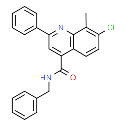 ChemSpider 2D Image | N-Benzyl-7-chloro-8-methyl-2-phenyl-4-quinolinecarboxamide | C24H19ClN2O
