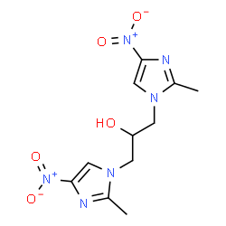 ChemSpider 2D Image | 1,3-Bis(2-methyl-4-nitro-1H-imidazol-1-yl)-2-propanol | C11H14N6O5