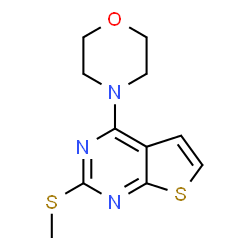 ChemSpider 2D Image | 2-(Methylthio)-4-(4-morpholinyl)thieno[2,3-d]pyrimidine | C11H13N3OS2