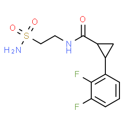 ChemSpider 2D Image | 2-(2,3-Difluorophenyl)-N-(2-sulfamoylethyl)cyclopropanecarboxamide | C12H14F2N2O3S