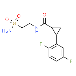 ChemSpider 2D Image | 2-(2,5-Difluorophenyl)-N-(2-sulfamoylethyl)cyclopropanecarboxamide | C12H14F2N2O3S