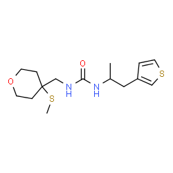 ChemSpider 2D Image | 1-{[4-(Methylsulfanyl)tetrahydro-2H-pyran-4-yl]methyl}-3-[1-(3-thienyl)-2-propanyl]urea | C15H24N2O2S2