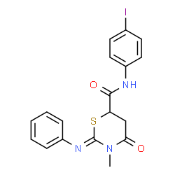 ChemSpider 2D Image | (2Z)-N-(4-Iodophenyl)-3-methyl-4-oxo-2-(phenylimino)-1,3-thiazinane-6-carboxamide | C18H16IN3O2S
