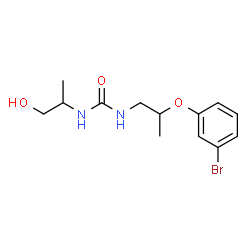 ChemSpider 2D Image | 1-[2-(3-Bromophenoxy)propyl]-3-(1-hydroxy-2-propanyl)urea | C13H19BrN2O3