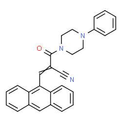 ChemSpider 2D Image | 3-(9-Anthryl)-2-[(4-phenyl-1-piperazinyl)carbonyl]acrylonitrile | C28H23N3O