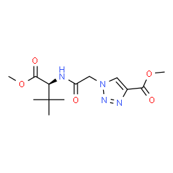 ChemSpider 2D Image | Methyl N-{[4-(methoxycarbonyl)-1H-1,2,3-triazol-1-yl]acetyl}-3-methyl-L-valinate | C13H20N4O5