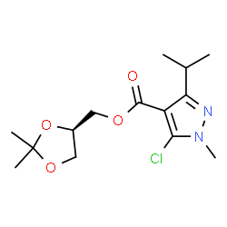 ChemSpider 2D Image | [(4R)-2,2-Dimethyl-1,3-dioxolan-4-yl]methyl 5-chloro-3-isopropyl-1-methyl-1H-pyrazole-4-carboxylate | C14H21ClN2O4