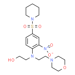 ChemSpider 2D Image | 2-{[2-(4-Morpholinyl)ethyl][2-nitro-4-(1-piperidinylsulfonyl)phenyl]amino}ethanol | C19H30N4O6S