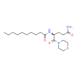 ChemSpider 2D Image | N-[(2S)-5-Amino-1-(4-morpholinyl)-1,5-dioxo-2-pentanyl]decanamide | C19H35N3O4