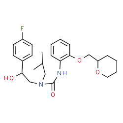 ChemSpider 2D Image | 1-[2-(4-Fluorophenyl)-2-hydroxyethyl]-1-isobutyl-3-[2-(tetrahydro-2H-pyran-2-ylmethoxy)phenyl]urea | C25H33FN2O4
