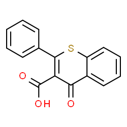 ChemSpider 2D Image | 4-Oxo-2-phenyl-4H-thiochromene-3-carboxylic acid | C16H10O3S