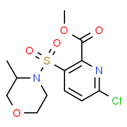 ChemSpider 2D Image | Methyl 6-chloro-3-[(3-methyl-4-morpholinyl)sulfonyl]-2-pyridinecarboxylate | C12H15ClN2O5S