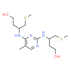 ChemSpider 2D Image | 3,3'-[(5-Methyl-2,4-pyrimidinediyl)diimino]bis[4-(methylsulfanyl)-1-butanol] | C15H28N4O2S2