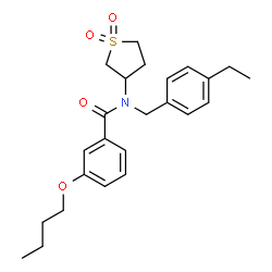 ChemSpider 2D Image | 3-Butoxy-N-(1,1-dioxidotetrahydro-3-thiophenyl)-N-(4-ethylbenzyl)benzamide | C24H31NO4S