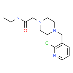 ChemSpider 2D Image | 2-{4-[(2-Chloro-3-pyridinyl)methyl]-1-piperazinyl}-N-ethylacetamide | C14H21ClN4O