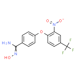 ChemSpider 2D Image | N'-Hydroxy-4-[2-nitro-4-(trifluoromethyl)phenoxy]benzenecarboximidamide | C14H10F3N3O4