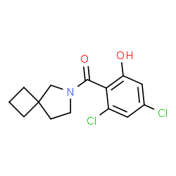 ChemSpider 2D Image | 6-Azaspiro[3.4]oct-6-yl(2,4-dichloro-6-hydroxyphenyl)methanone | C14H15Cl2NO2