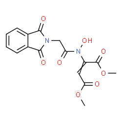 ChemSpider 2D Image | Dimethyl 2-{[(1,3-dioxo-1,3-dihydro-2H-isoindol-2-yl)acetyl](hydroxy)amino}-2-butenedioate | C16H14N2O8
