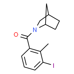 ChemSpider 2D Image | 2-Azabicyclo[2.2.1]hept-2-yl(3-iodo-2-methylphenyl)methanone | C14H16INO