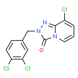 ChemSpider 2D Image | 8-Chloro-2-(3,4-dichlorobenzyl)[1,2,4]triazolo[4,3-a]pyridin-3(2H)-one | C13H8Cl3N3O