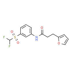 ChemSpider 2D Image | N-{3-[(Difluoromethyl)sulfonyl]phenyl}-3-(2-furyl)propanamide | C14H13F2NO4S