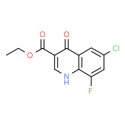 ChemSpider 2D Image | Ethyl 6-chloro-8-fluoro-4-oxo-1,4-dihydro-3-quinolinecarboxylate | C12H9ClFNO3