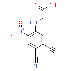 ChemSpider 2D Image | N-(4,5-Dicyano-2-nitrophenyl)glycine | C10H6N4O4