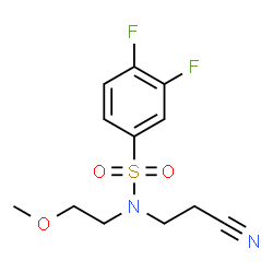 ChemSpider 2D Image | N-(2-Cyanoethyl)-3,4-difluoro-N-(2-methoxyethyl)benzenesulfonamide | C12H14F2N2O3S