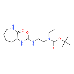 ChemSpider 2D Image | 2-Methyl-2-propanyl ethyl(2-{[(2-oxo-3-azepanyl)carbamoyl]amino}ethyl)carbamate | C16H30N4O4