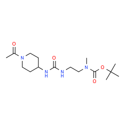 ChemSpider 2D Image | 2-Methyl-2-propanyl (2-{[(1-acetyl-4-piperidinyl)carbamoyl]amino}ethyl)methylcarbamate | C16H30N4O4