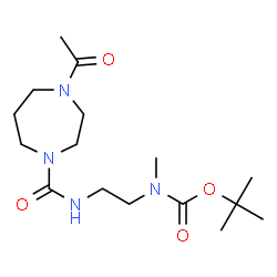 ChemSpider 2D Image | 2-Methyl-2-propanyl (2-{[(4-acetyl-1,4-diazepan-1-yl)carbonyl]amino}ethyl)methylcarbamate | C16H30N4O4