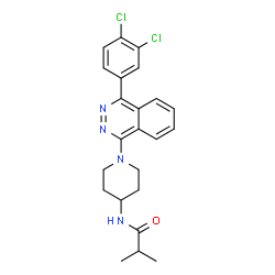ChemSpider 2D Image | N-{1-[4-(3,4-Dichlorophenyl)-1-phthalazinyl]-4-piperidinyl}-2-methylpropanamide | C23H24Cl2N4O