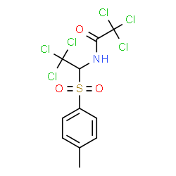 ChemSpider 2D Image | 2,2,2-Trichloro-N-{2,2,2-trichloro-1-[(4-methylphenyl)sulfonyl]ethyl}acetamide | C11H9Cl6NO3S