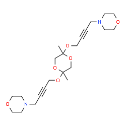 ChemSpider 2D Image | 4,4'-[(2,5-Dimethyl-1,4-dioxane-2,5-diyl)bis(oxy-2-butyne-4,1-diyl)]dimorpholine | C22H34N2O6