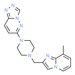 ChemSpider 2D Image | 6-{4-[(8-Methylimidazo[1,2-a]pyridin-2-yl)methyl]-1-piperazinyl}[1,2,4]triazolo[4,3-b]pyridazine | C18H20N8