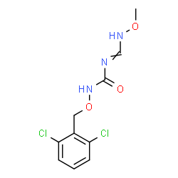 ChemSpider 2D Image | 1-[(2,6-Dichlorobenzyl)oxy]-3-[(methoxyamino)methylene]urea | C10H11Cl2N3O3