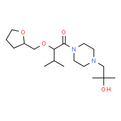 ChemSpider 2D Image | 1-[4-(2-Hydroxy-2-methylpropyl)-1-piperazinyl]-3-methyl-2-(tetrahydro-2-furanylmethoxy)-1-butanone | C18H34N2O4