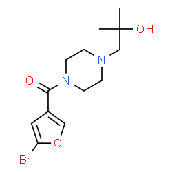 ChemSpider 2D Image | (5-Bromo-3-furyl)[4-(2-hydroxy-2-methylpropyl)-1-piperazinyl]methanone | C13H19BrN2O3