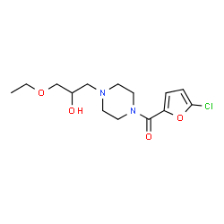 ChemSpider 2D Image | (5-Chloro-2-furyl)[4-(3-ethoxy-2-hydroxypropyl)-1-piperazinyl]methanone | C14H21ClN2O4