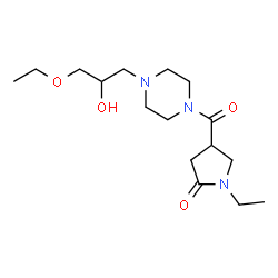 ChemSpider 2D Image | 4-{[4-(3-Ethoxy-2-hydroxypropyl)-1-piperazinyl]carbonyl}-1-ethyl-2-pyrrolidinone | C16H29N3O4