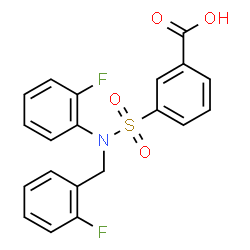 ChemSpider 2D Image | 3-[(2-Fluorobenzyl)(2-fluorophenyl)sulfamoyl]benzoic acid | C20H15F2NO4S