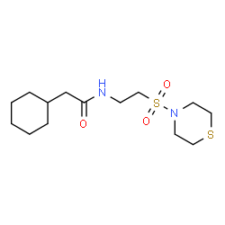 ChemSpider 2D Image | 2-Cyclohexyl-N-[2-(4-thiomorpholinylsulfonyl)ethyl]acetamide | C14H26N2O3S2
