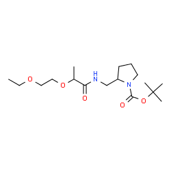 ChemSpider 2D Image | 2-Methyl-2-propanyl 2-({[2-(2-ethoxyethoxy)propanoyl]amino}methyl)-1-pyrrolidinecarboxylate | C17H32N2O5
