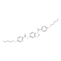 ChemSpider 2D Image | 4-(Pentyloxy)-N-{1-[4-(pentyloxy)benzoyl]-1H-benzimidazol-5-yl}benzamide | C31H35N3O4