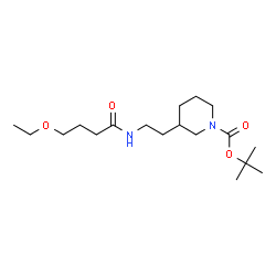ChemSpider 2D Image | 2-Methyl-2-propanyl 3-{2-[(4-ethoxybutanoyl)amino]ethyl}-1-piperidinecarboxylate | C18H34N2O4