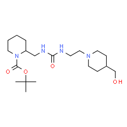 ChemSpider 2D Image | 2-Methyl-2-propanyl 2-{[({2-[4-(hydroxymethyl)-1-piperidinyl]ethyl}carbamoyl)amino]methyl}-1-piperidinecarboxylate | C20H38N4O4