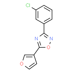 ChemSpider 2D Image | 3-(3-Chlorophenyl)-5-(3-furyl)-1,2,4-oxadiazole | C12H7ClN2O2
