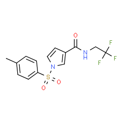 ChemSpider 2D Image | 1-[(4-Methylphenyl)sulfonyl]-N-(2,2,2-trifluoroethyl)-1H-pyrrole-3-carboxamide | C14H13F3N2O3S