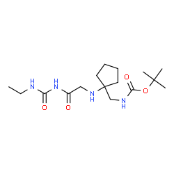 ChemSpider 2D Image | 2-Methyl-2-propanyl {[1-({2-[(ethylcarbamoyl)amino]-2-oxoethyl}amino)cyclopentyl]methyl}carbamate | C16H30N4O4