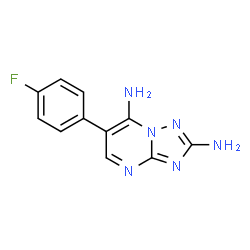 ChemSpider 2D Image | 6-(4-Fluorophenyl)[1,2,4]triazolo[1,5-a]pyrimidine-2,7-diamine | C11H9FN6
